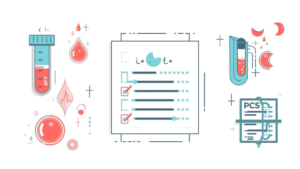 Flat-vector illustration showing blood test tubes, red blood cell icons, and a medical results sheet, representing a beginner-friendly guide to understanding CBC results.