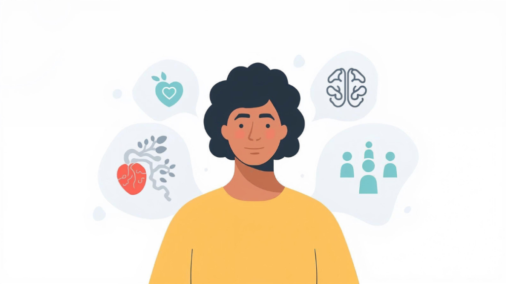 Definition of health showing physical, mental and social wellbeing