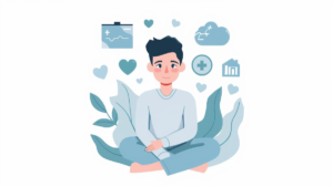 Reasons for constant fatigue illustrated with a calm person experiencing low energy