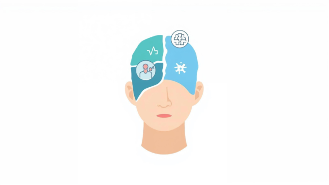 Different types of headaches by location shown on a simple head illustration