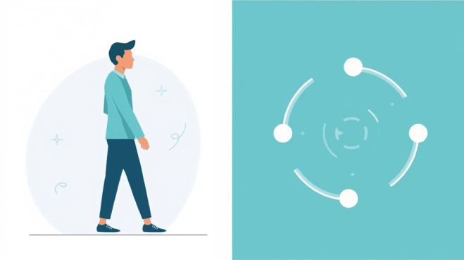 Lightheadedness vs vertigo comparison illustration for dizziness symptoms