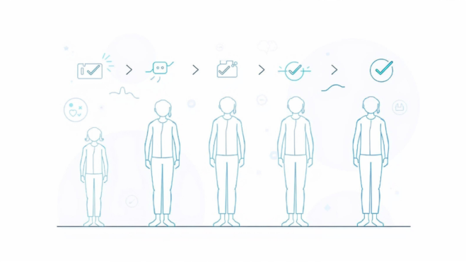 Visual comparison of preventive health screenings across different adult age ranges