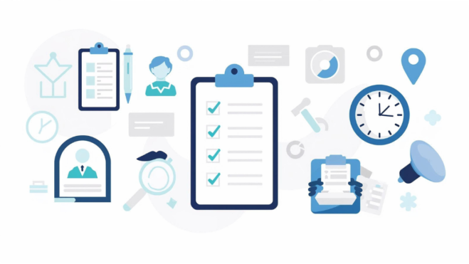Medical icons illustrating how doctors assess symptom patterns