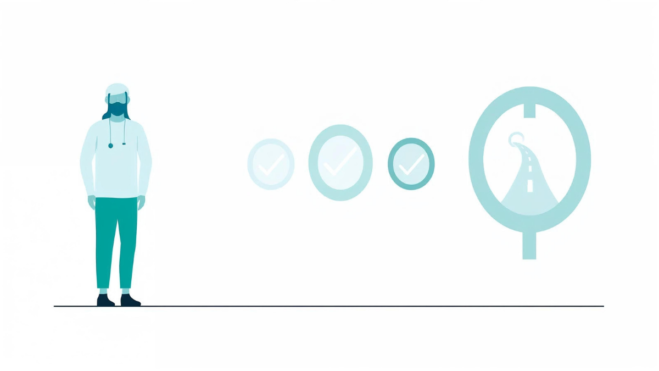 Illustration providing reassurance after a doctor visit