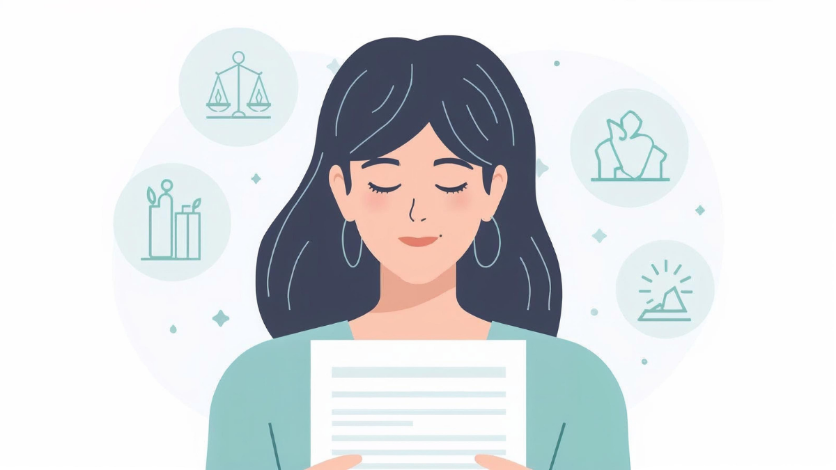 Illustration showing a calm person reviewing health information related to hydration and electrolyte balance