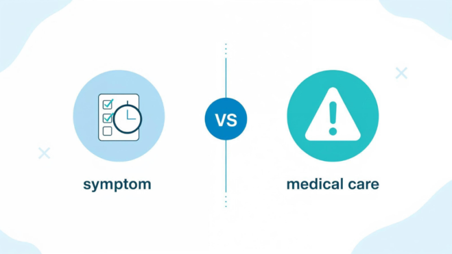 Illustration showing when to monitor a skin rash versus when to seek medical advice