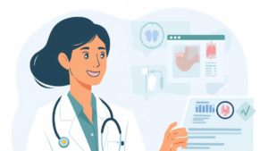 Slightly abnormal thyroid test results explained using a calm medical illustration