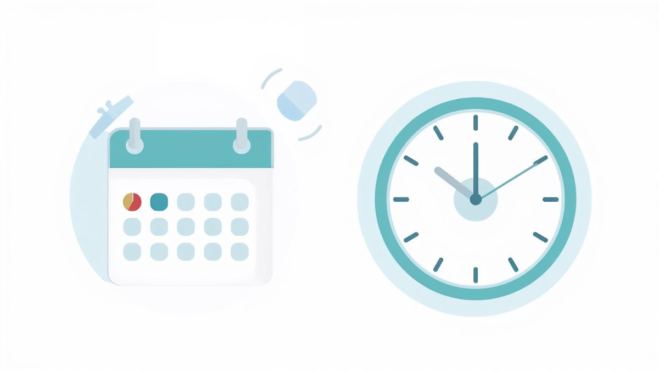 Calendar and clock icons showing symptom duration